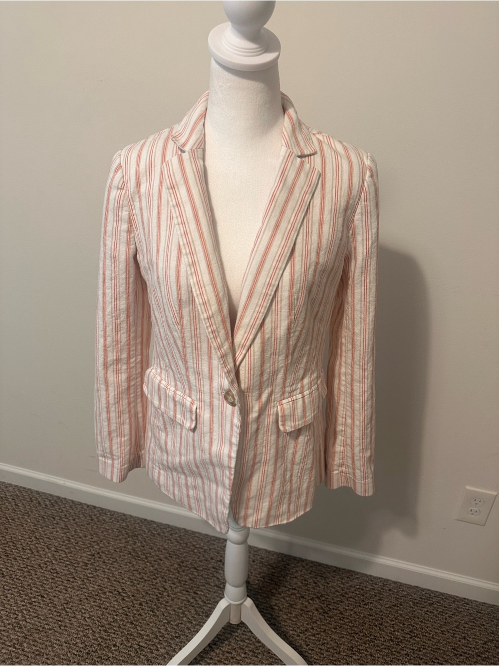 Loft Single Button Stripped Blazer Size 4